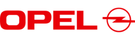 Opel logo: red 'OPEL' wordmark followed by a red circular emblem with a stylized lightning bolt.